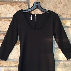 Black dress with back exposed zipper